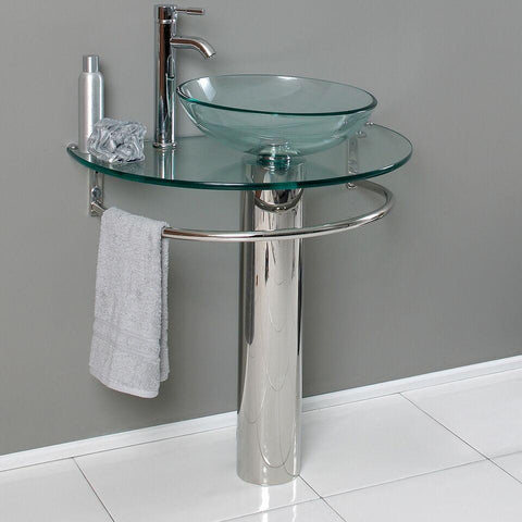 Image of Fresca Attrazione 30" Modern Glass Bathroom Pedestal CMB1060-V