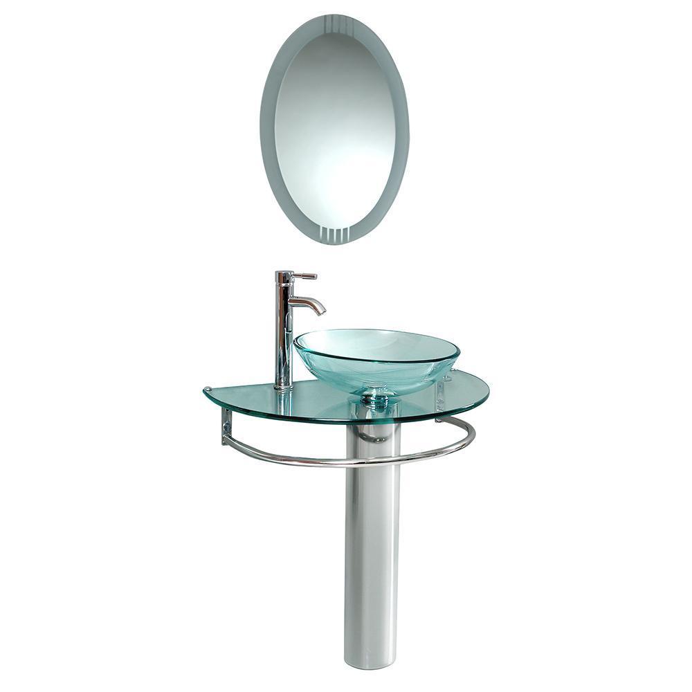 Fresca Attrazione 30" Modern Glass Bathroom Vanity FVN1060-FFT1044CH