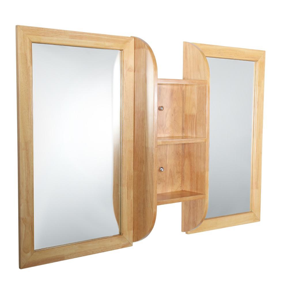 Fresca Bellezza 54" Natural Wood Mirrors with Shelf Combination FMR6119NW-SHF