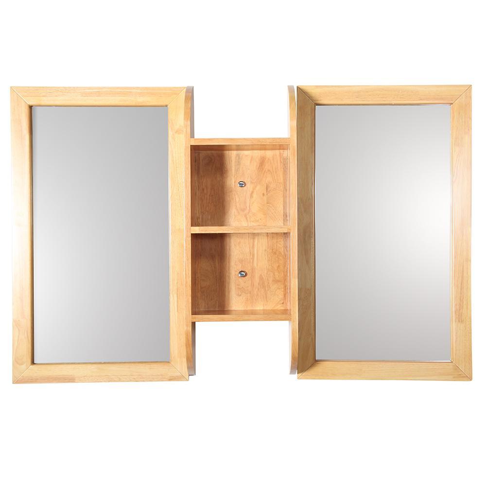 Fresca Bellezza 54" Natural Wood Mirrors with Shelf Combination FMR6119NW-SHF