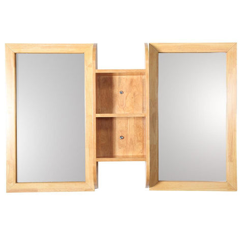 Image of Fresca Bellezza 54" Natural Wood Mirrors with Shelf Combination FMR6119NW-SHF