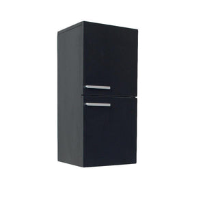 Fresca Black Bathroom Linen Side Cabinet w/ 2 Storage Areas FST8091BW