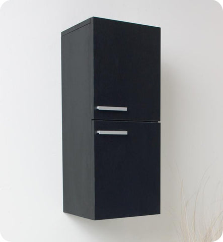 Image of Fresca Black Bathroom Linen Side Cabinet w/ 2 Storage Areas FST8091BW