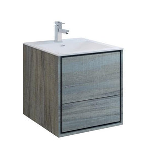 Fresca Catania 24" Ocean Gray Wall Hung Modern Bathroom Cabinet w/ Integrated Sink | FCB9224OG-I
