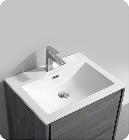 Fresca Catania 24" Ocean Gray Wall Hung Modern Bathroom Cabinet w/ Integrated Sink | FCB9224OG-I