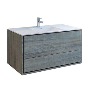 Fresca Catania 48" Ocean Gray Wall Hung Modern Bathroom Cabinet w/ Integrated Sink | FCB9248OG-I FCB9248OG-I