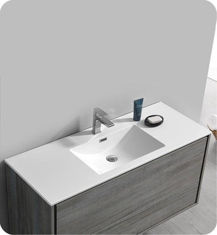 Image of Fresca Catania 48" Ocean Gray Wall Hung Modern Bathroom Cabinet w/ Integrated Sink | FCB9248OG-I FCB9248OG-I