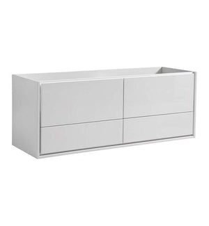 Fresca Catania 60" Glossy White Wall Hung Double Sink Modern Bathroom Cabinet | FCB9260WH-D FCB9260WH-D