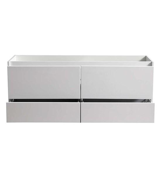 Fresca Catania 60" Glossy White Wall Hung Single Sink Modern Bathroom Cabinet | FCB9260WH-S