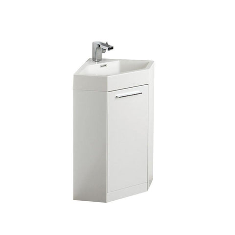 Image of Fresca Coda 18" White Corner Bathroom Vanity FVN5084WH-FFT1030BN