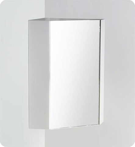 Image of Fresca Coda 18" White Corner Medicine Cabinet w/ Mirror Door FMC5084WH