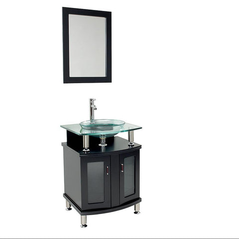 Image of Fresca Contento 24" Espresso Modern Bathroom Vanity FVN3312ES-FFT1030BN
