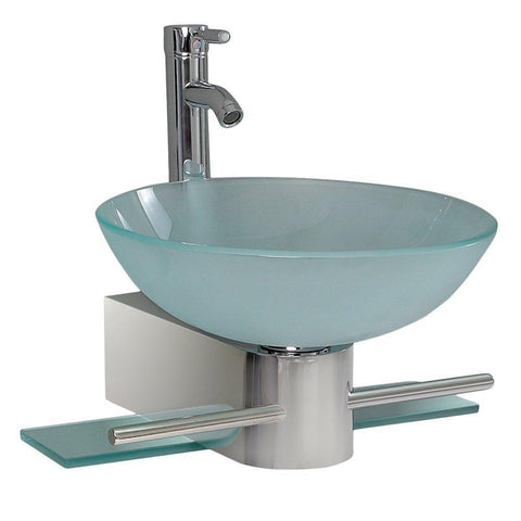 Image of Fresca Cristallino 18" Modern Glass Bathroom Vanity FVN1012-FFT1044CH