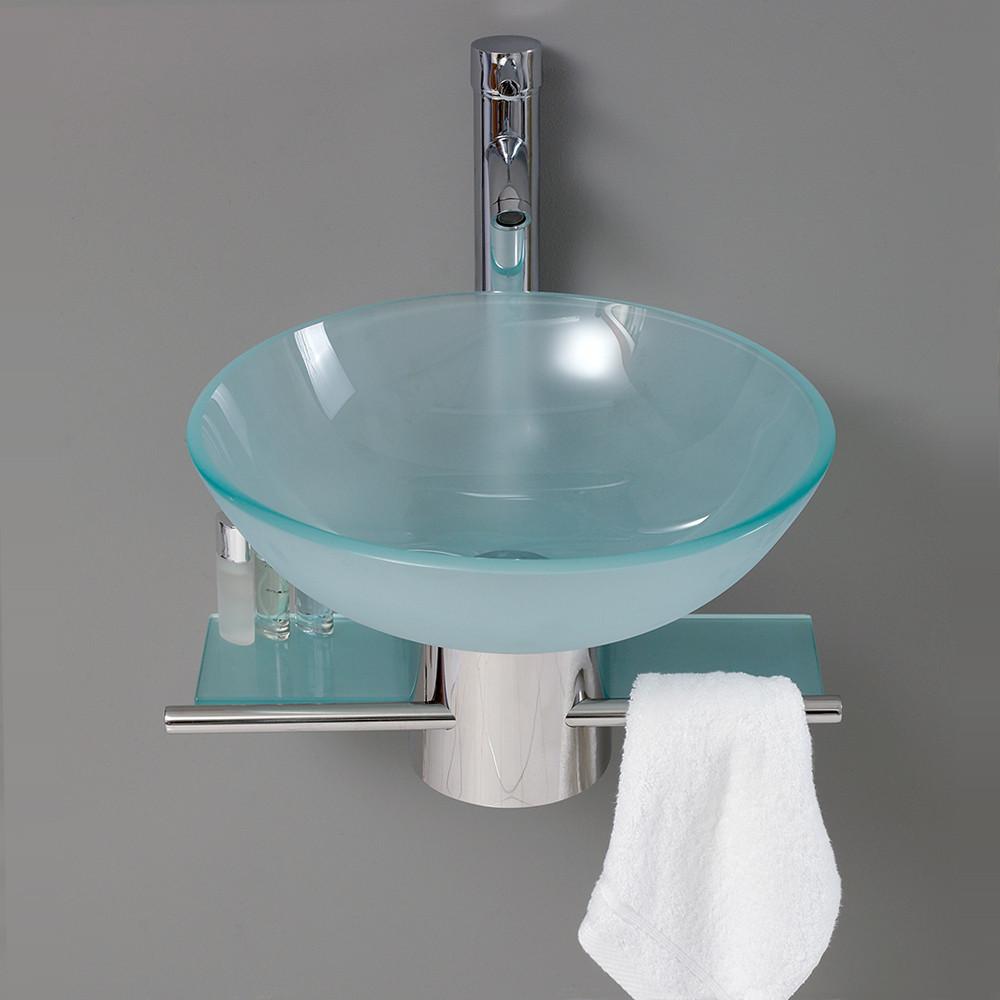 Fresca Cristallino 18" Modern Glass Bathroom Vanity FVN1012-FFT1044CH
