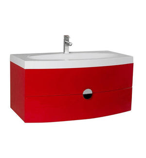 Fresca Energia 36" Red Modern Bathroom Cabinet w/ Integrated Sink FCB5092RD-I