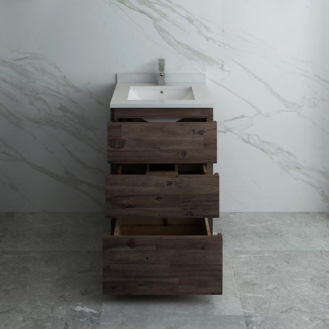 Fresca Formosa 24" Floor Standing Modern Bathroom Cabinet w/ Top & Sink FCB3124ACA-FC-CWH-U