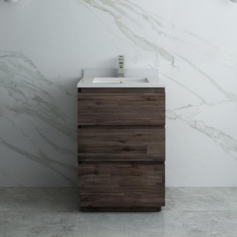 Image of Fresca Formosa 24" Floor Standing Modern Bathroom Cabinet w/ Top & Sink FCB3124ACA-FC-CWH-U