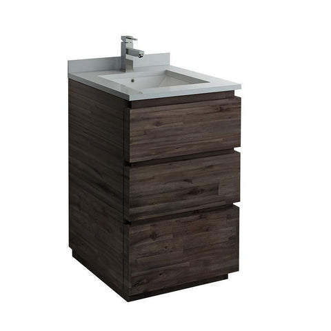 Fresca Formosa 24" Floor Standing Modern Bathroom Cabinet w/ Top & Sink FCB3124ACA-FC-CWH-U