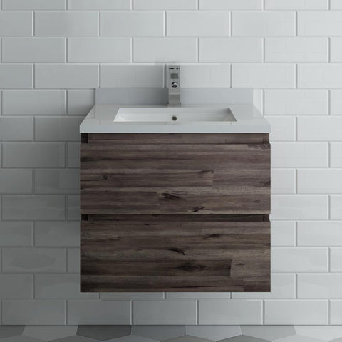Fresca Formosa 24" Wall Hung Modern Bathroom Cabinet w/ Top & Sink FCB3124ACA-CWH-U