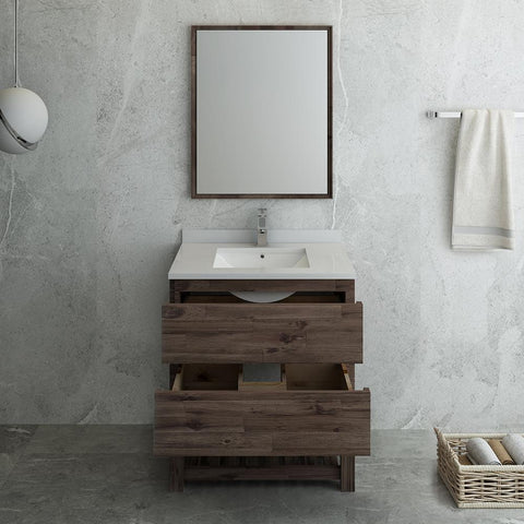 Image of Fresca Formosa 30" Floor Standing Bathroom Vanity w/ Mirror
