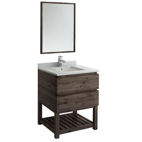 Image of Fresca Formosa 30" Floor Standing Bathroom Vanity w/ Mirror FVN3130ACA-FS-FFT1030BN