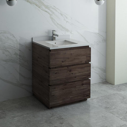 Image of Fresca Formosa 30" Floor Standing Modern Bathroom Cabinet w/ Top & Sink FCB3130ACA-FC-CWH-U