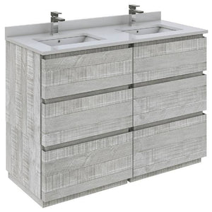 Fresca Formosa 46" Ash Freestanding Double Sink Modern Bathroom Base Cabinet | FCB31-2424ASH-FC FCB31-2424ASH-FC