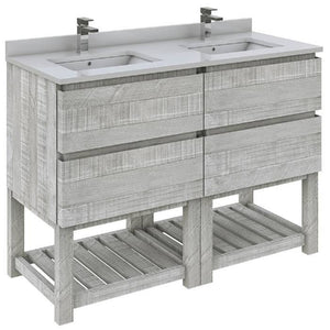 Fresca Formosa 46" Ash Freestanding Open Bottom Double Sink Modern Bathroom Base Cabinet | FCB31-2424ASH-FS