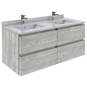 Fresca Formosa 46"Ash Wall Hung Double Sink Modern Bathroom Base Cabinet | FCB31-2424ASH FCB31-2424ASH