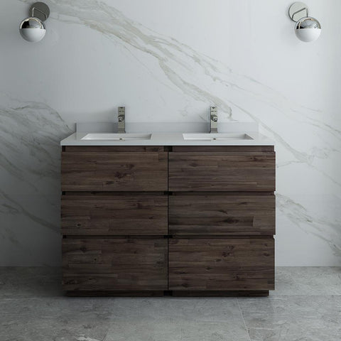 Image of Fresca Formosa 46" Floor Standing Double Sink Modern Bathroom Cabinet FCB31-2424ACA-FC