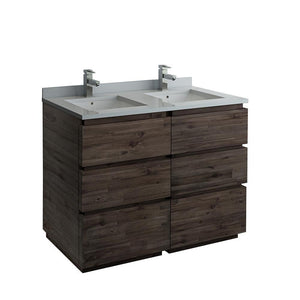 Fresca Formosa 46" Floor Standing Double Sink Modern Bathroom Cabinet FCB31-2424ACA-FC
