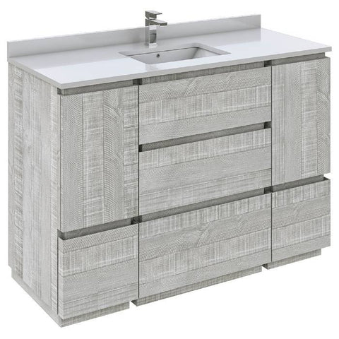 Image of Fresca Formosa 47" Ash Freestanding Modern Bathroom Base Cabinet | FCB31-122412ASH-FC FCB31-122412ASH-FC