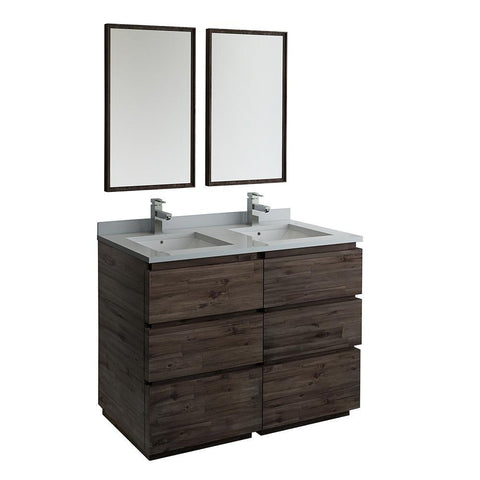 Image of Fresca Formosa 48" Floor Standing Double Sink Vanity FVN31-2424ACA-FC-FFT1030BN