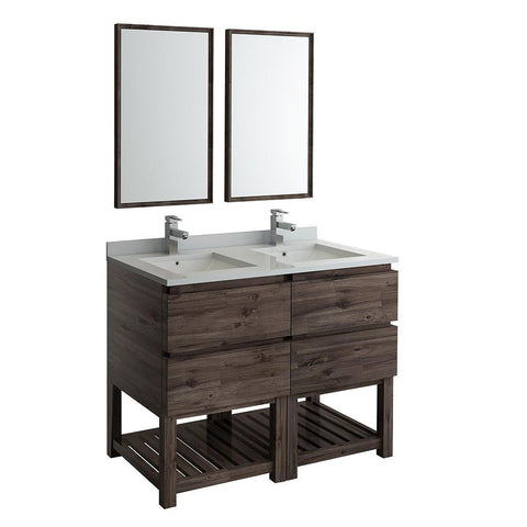 Image of Fresca Formosa 48" Floor Standing Double Sink Vanity FVN31-2424ACA-FS-FFT1030BN