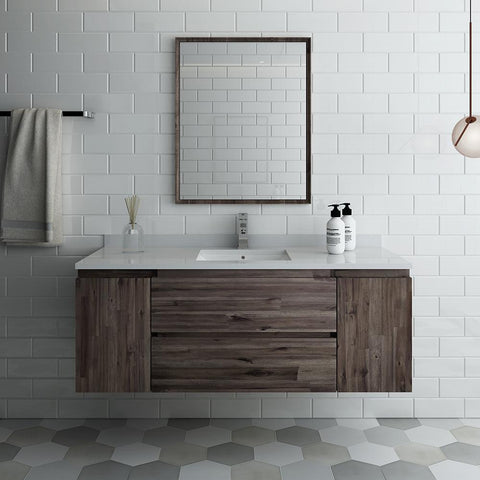 Image of Fresca Formosa 54" Wall Hung Modern Bathroom Vanity