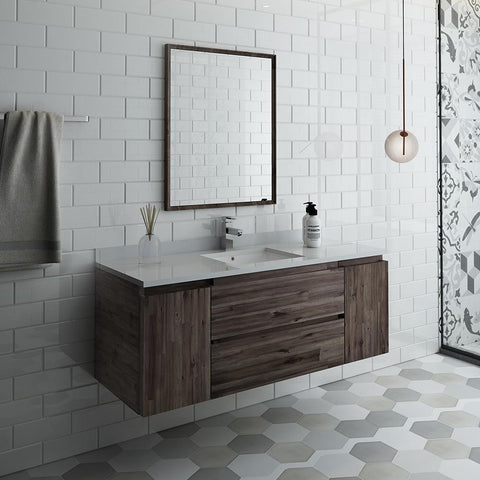 Image of Fresca Formosa 54" Wall Hung Modern Bathroom Vanity