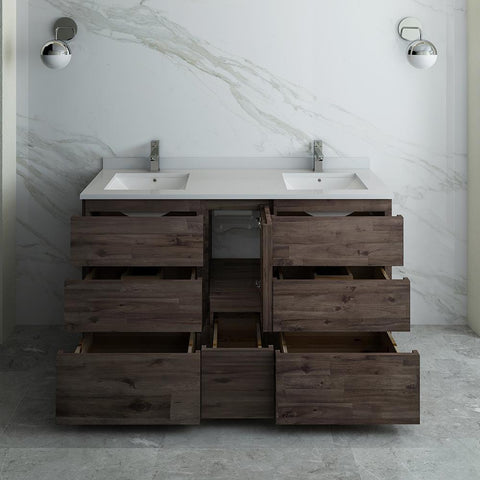 Image of Fresca Formosa 58" Floor Standing Double Sink Modern Bathroom Cabinet FCB31-241224ACA-FC