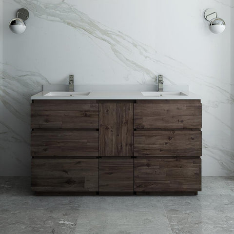 Image of Fresca Formosa 58" Floor Standing Double Sink Modern Bathroom Cabinet FCB31-241224ACA-FC