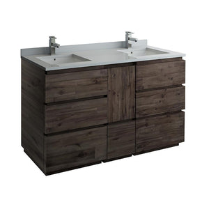 Fresca Formosa 60" Floor Standing Double Sink Modern Bathroom Cabinet FCB31-241224ACA-FC-CWH-U