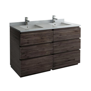 Fresca Formosa 60" Floor Standing Double Sink Modern Bathroom Cabinet FCB31-3030ACA-FC-CWH-U