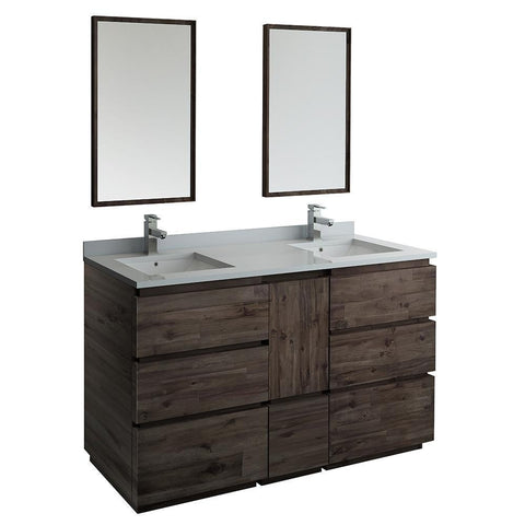 Image of Fresca Formosa 60" Floor Standing Double Sink Vanity FVN31-241224ACA-FC-FFT1030BN