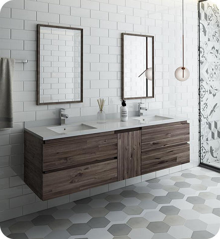 Image of Fresca Formosa 60" Wall Hung Double Sink Vanity