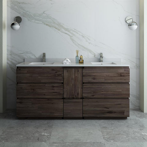 Image of Fresca Formosa 70" Floor Standing Double Sink Bathroom Cabinet FCB31-301230ACA-FC