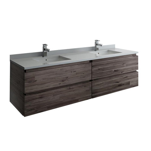 Image of Fresca Formosa 70" Wall Hung Double Sink Modern Bathroom Cabinet FCB31-3636ACA