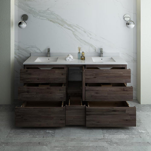 Image of Fresca Formosa 72" Floor Standing Double Sink Modern Bathroom Cabinet FCB31-301230ACA-FC-CWH-U