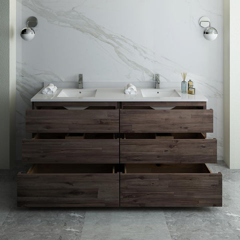 Image of Fresca Formosa 72" Floor Standing Double Sink Modern Bathroom Cabinet FCB31-3636ACA-FC-CWH-U