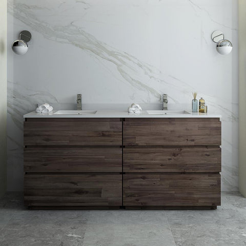 Image of Fresca Formosa 72" Floor Standing Double Sink Modern Bathroom Cabinet FCB31-3636ACA-FC-CWH-U