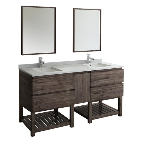 Image of Fresca Formosa 72" Floor Standing Double Sink Vanity FVN31-301230ACA-FS-FFT1030BN