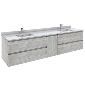 Fresca Formosa 84" Ash Freestanding Double Sink Modern Bathroom Vanity | FCB31-361236ASH-FC-CWH-U FCB31-361236ASH-FC-CWH-U