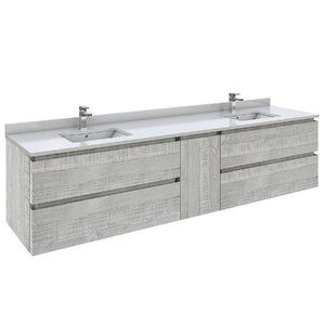 Fresca Formosa 84" Ash Wall Hung Double Sink Modern Bathroom Vanity | FCB31-361236ASH-CWH-U FCB31-361236ASH-CWH-U